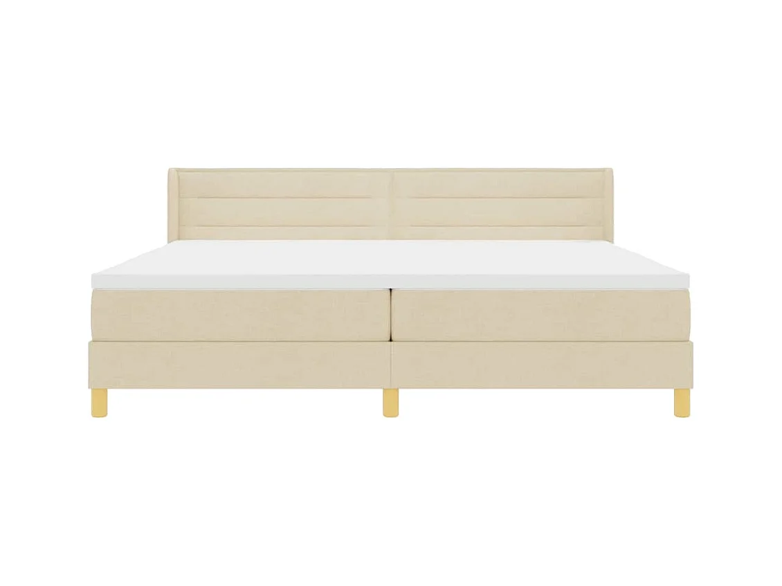 Cadre de lit avec matelas Crème 200 x 200 cm tissu