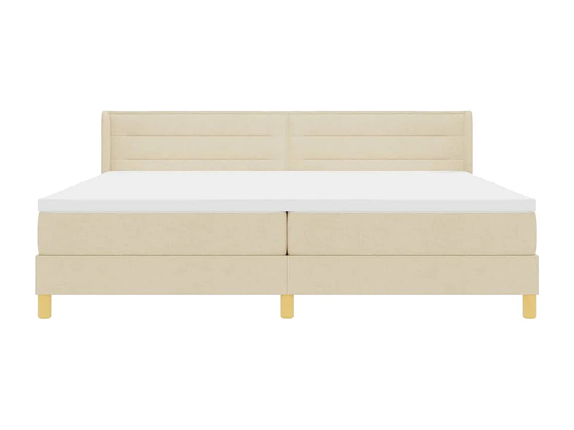 Cadre de lit avec matelas Crème 200 x 200 cm tissu