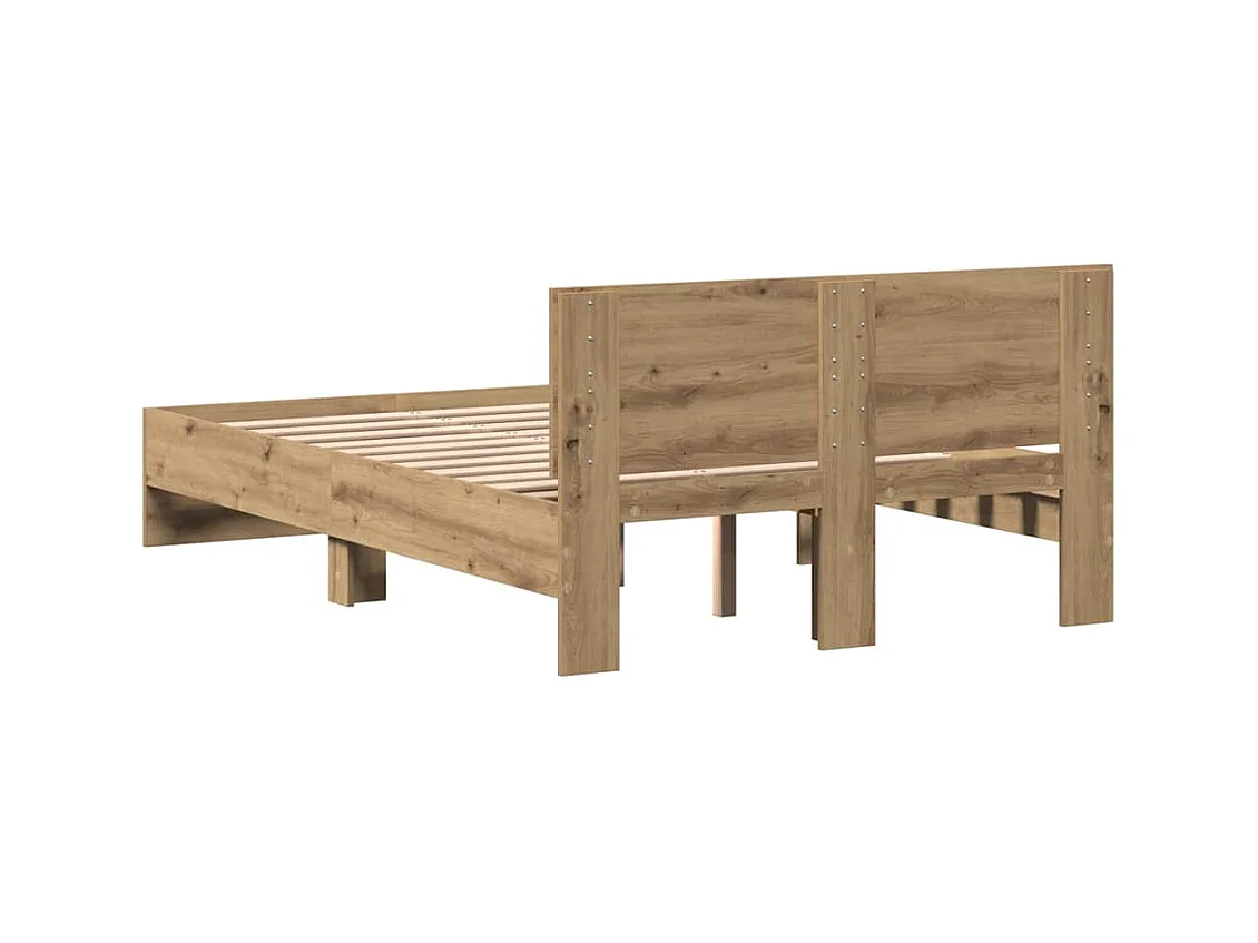 Cadre de Lit Chêne artisanal 120 x 190 cm Bois d'ingénierie