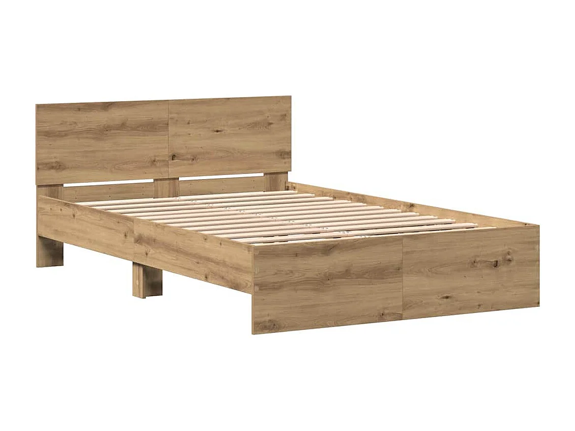 Cadre de Lit Chêne artisanal 120 x 190 cm Bois d'ingénierie