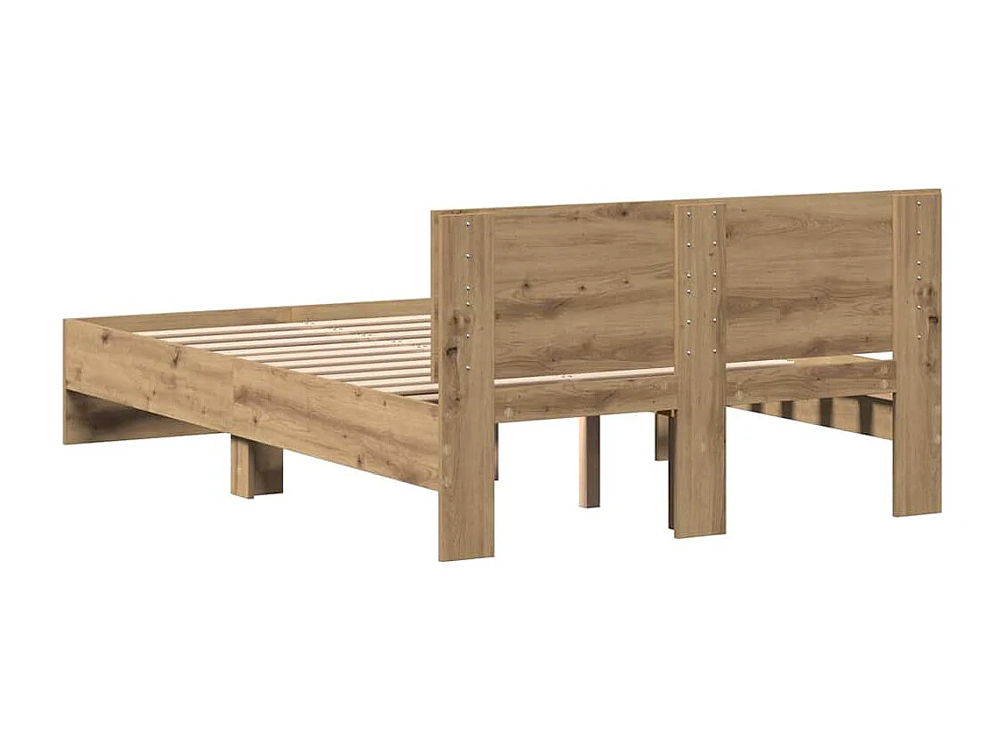 Cadre de Lit Chêne artisanal 120 x 190 cm Bois d'ingénierie