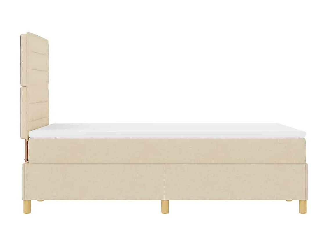 Cadre de lit avec matelas Crème 120 x 200 cm tissu