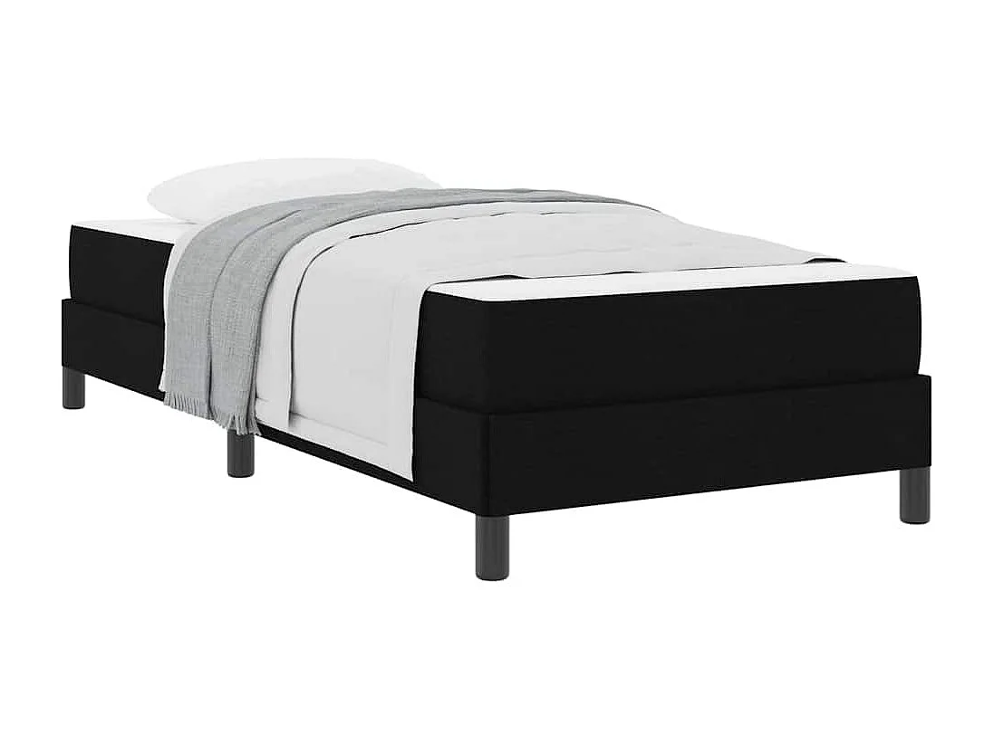 Cadre de lit avec matelas Noir 100 x 200 cm tissu