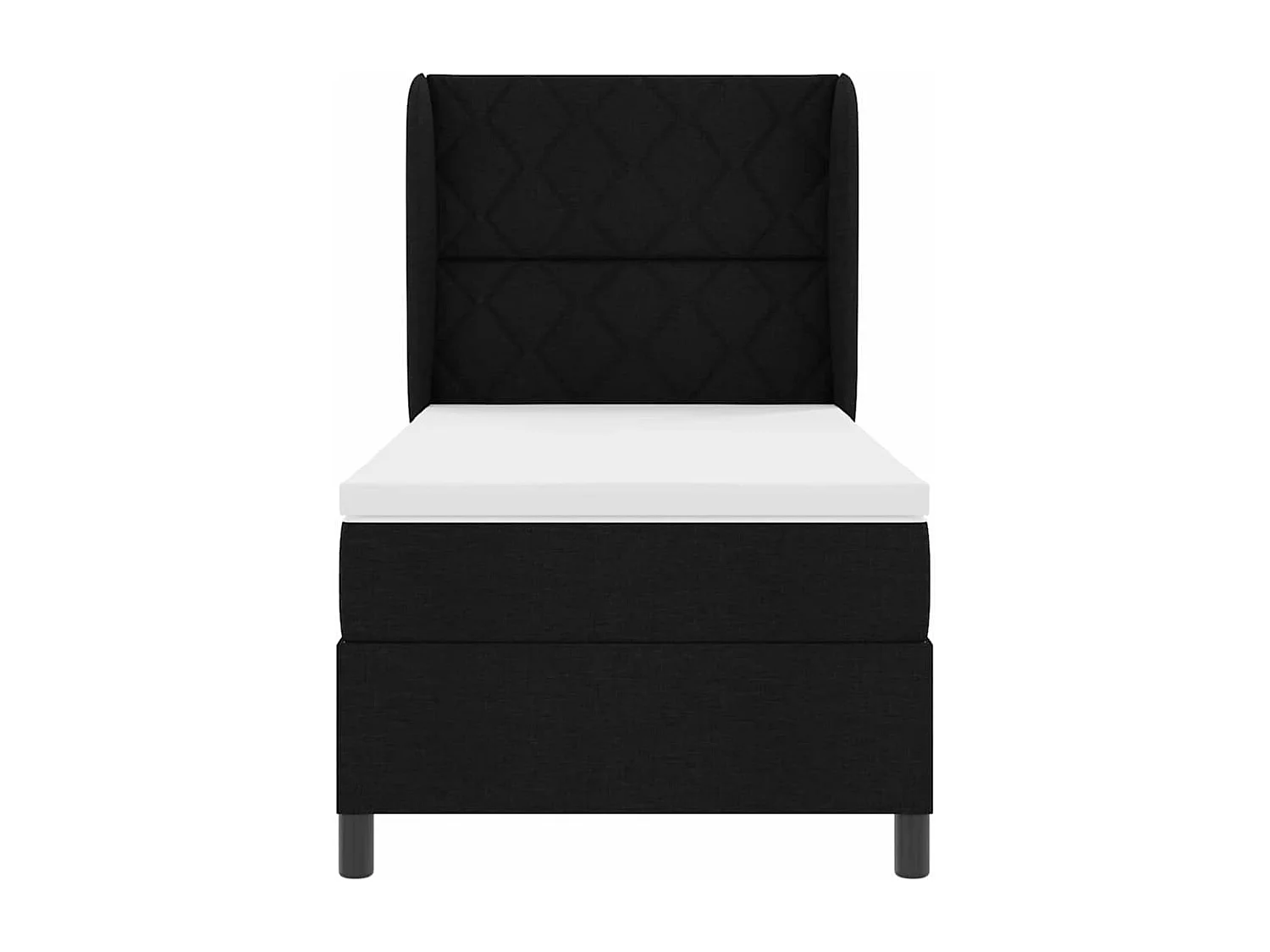 Cama tipo Box Spring con colchón Negro 100 x 200 cm tela