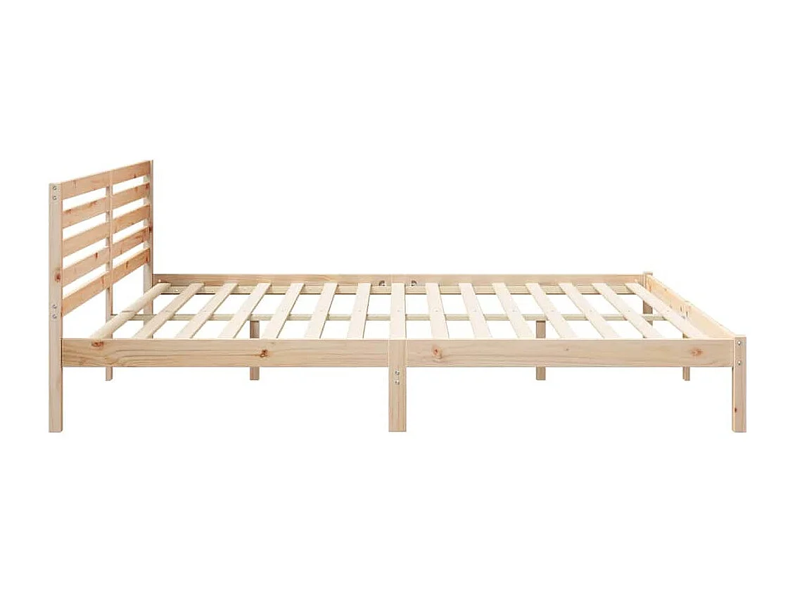 Bedframe met hoofdeinde Bruin 180 x 210 cm Massief grenenhout