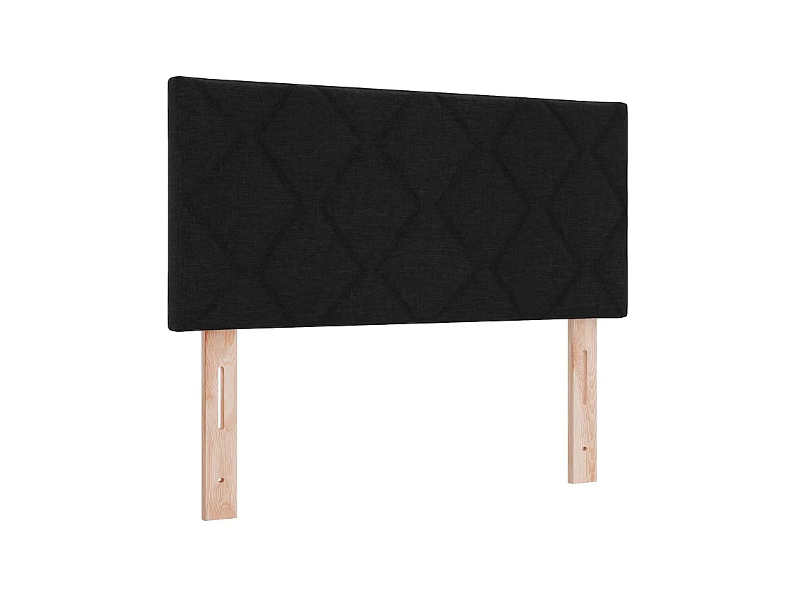 Cadre de lit avec matelas avec matelas Noir 90 x 200 cm tissu