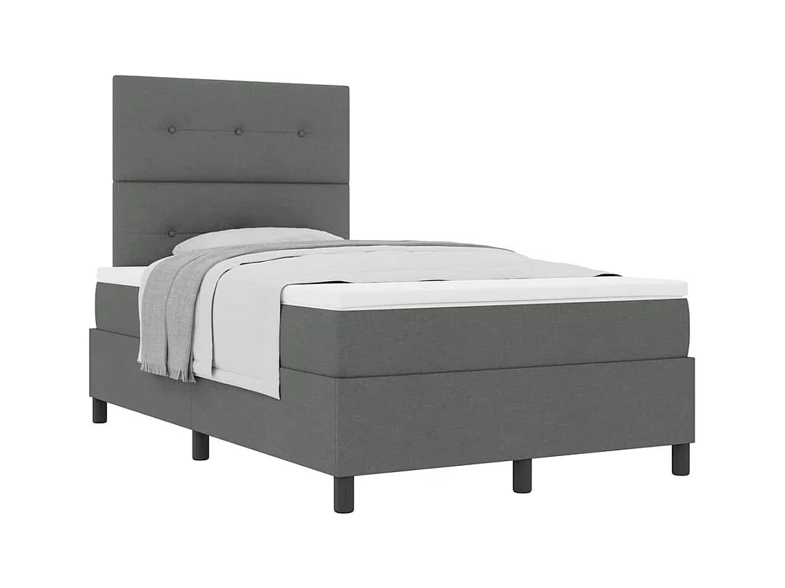 Cama Box com colchão Cinzento escuro 120 x 200 cm tecido