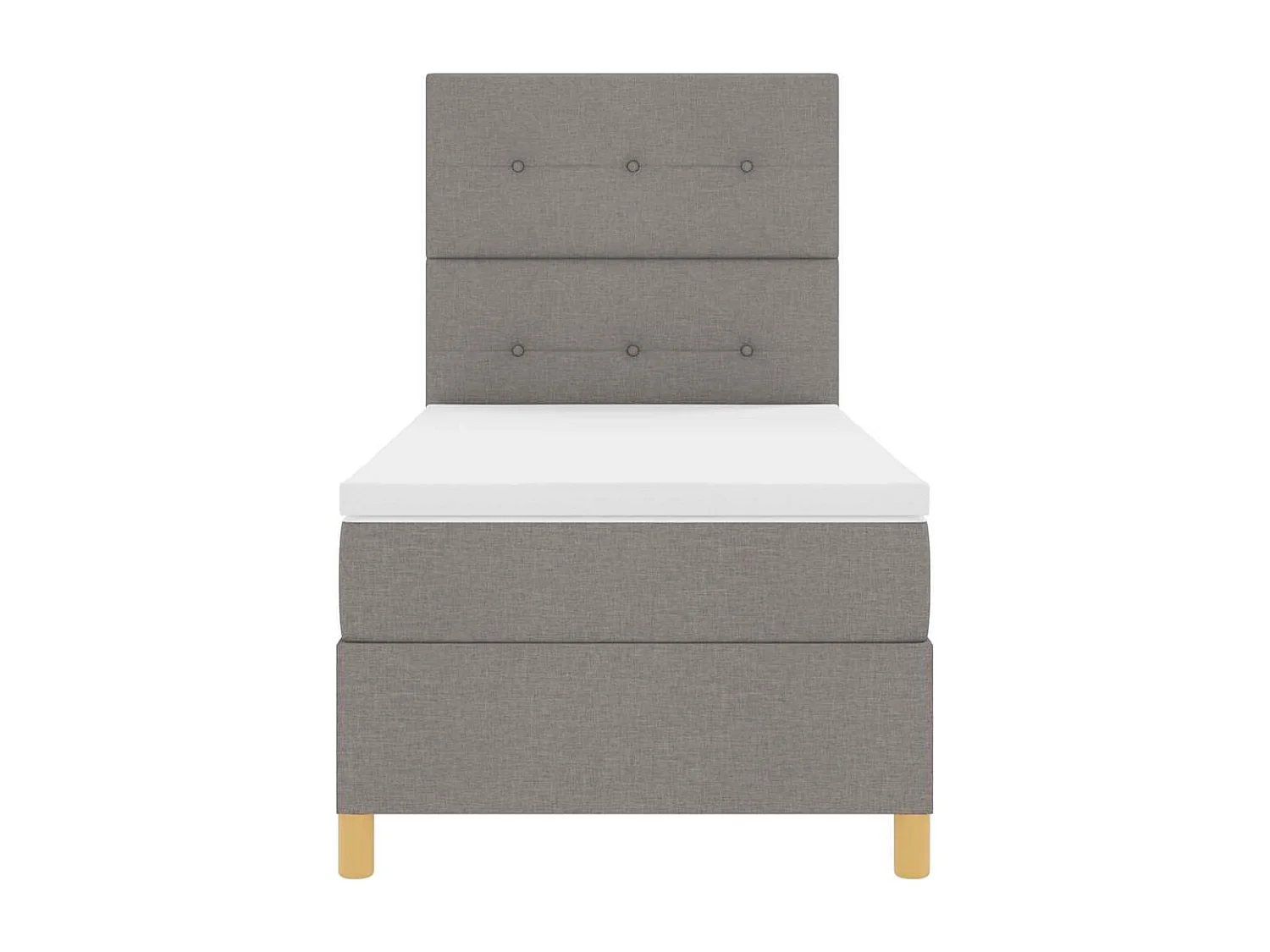 Cadre de lit avec matelas Taupe 90 x 190 cm tissu