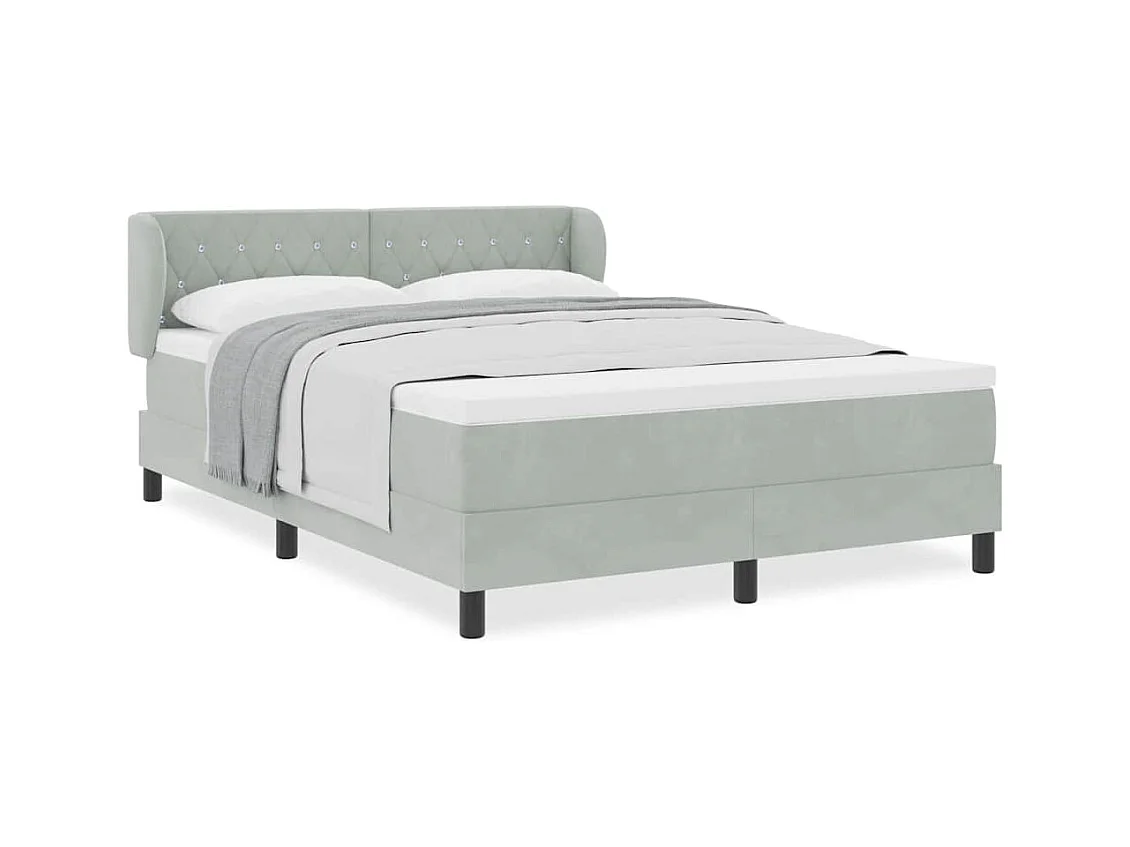 Cadre de lit avec matelas gris foncé 80x200 cm en velours