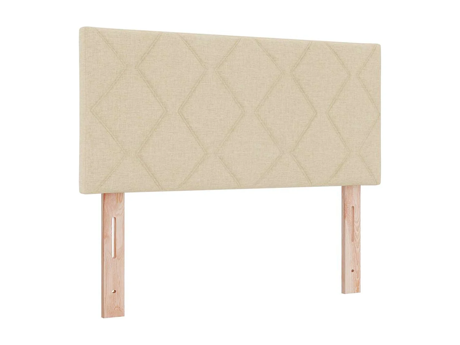 Cadre de lit avec matelas avec matelas Crème 90 x 190 cm tissu