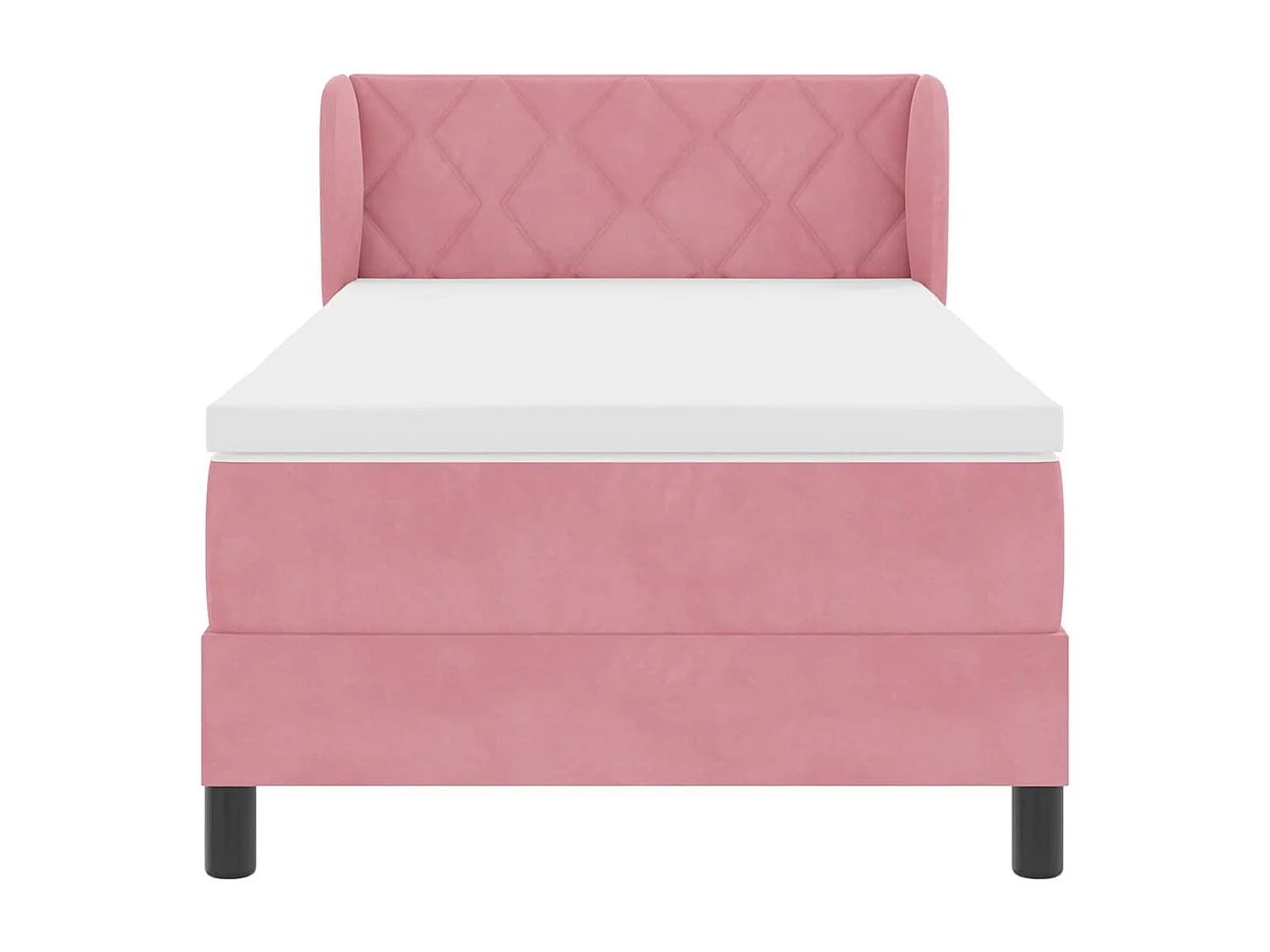 Cama con Somier y Colchón Gris Oscuro 80x200 cm Terciopelo Rosa