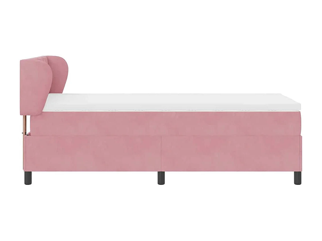 Cama con Somier y Colchón Gris Oscuro 80x200 cm Terciopelo Rosa