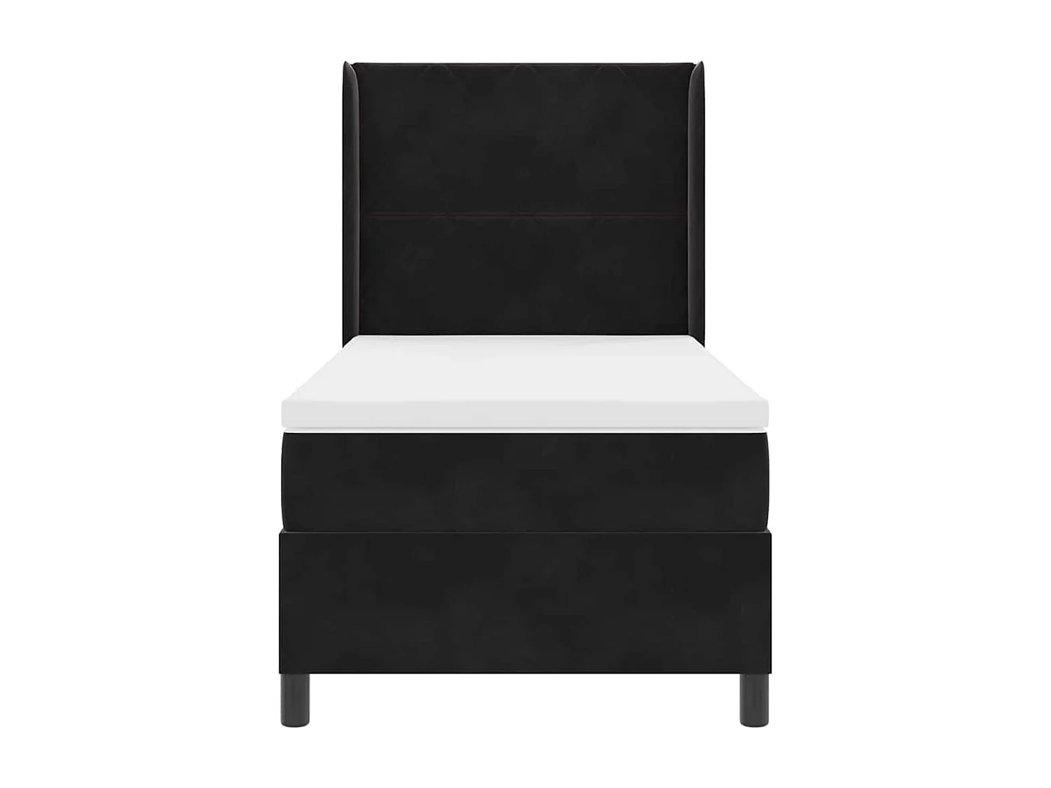 LED boxspring bed met matras Zwart 90 x 190 cm Fluweel