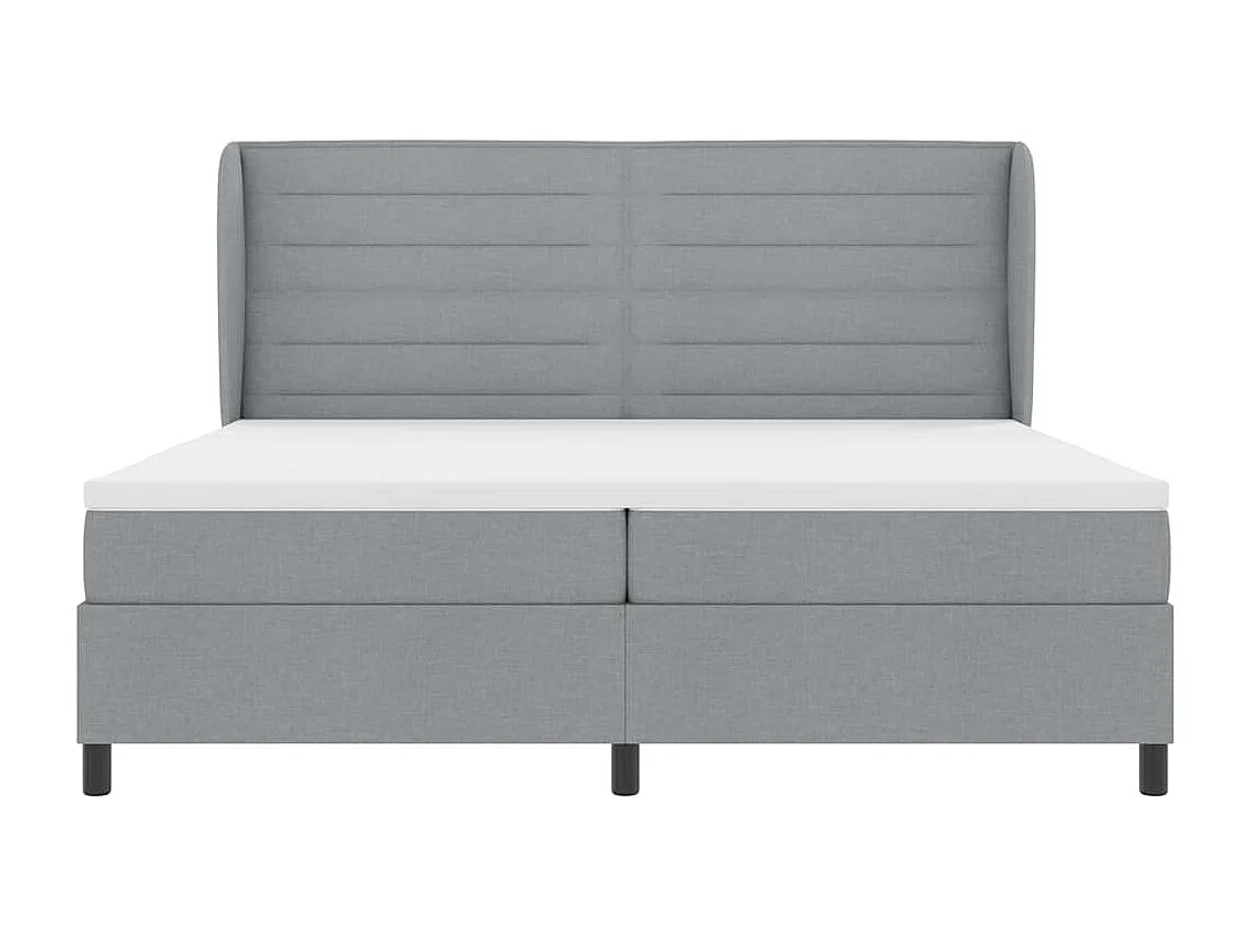 Boxspring bed met matras Lichtgrijs 200 x 200 cm Stof