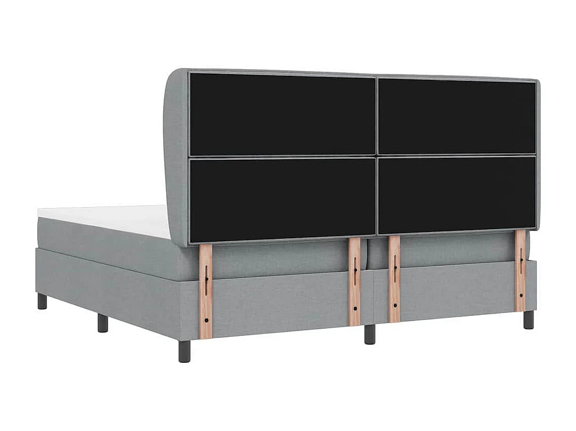 Boxspring bed met matras Lichtgrijs 200 x 200 cm Stof