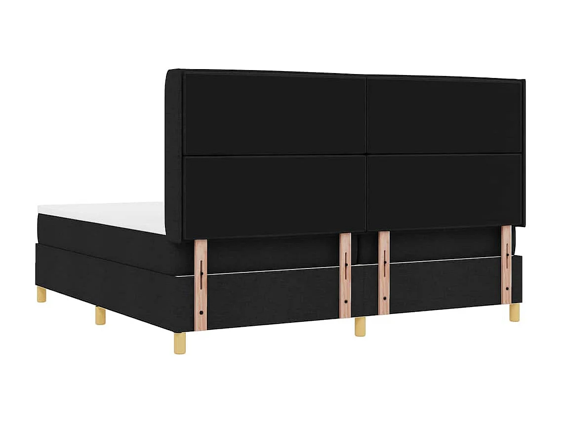 Cama con Somier con colchón Negro 200 x 200 cm tela