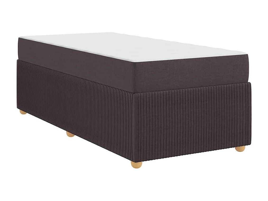 Cadre de lit avec matelas Marron foncé 90 x 200 cm tissu