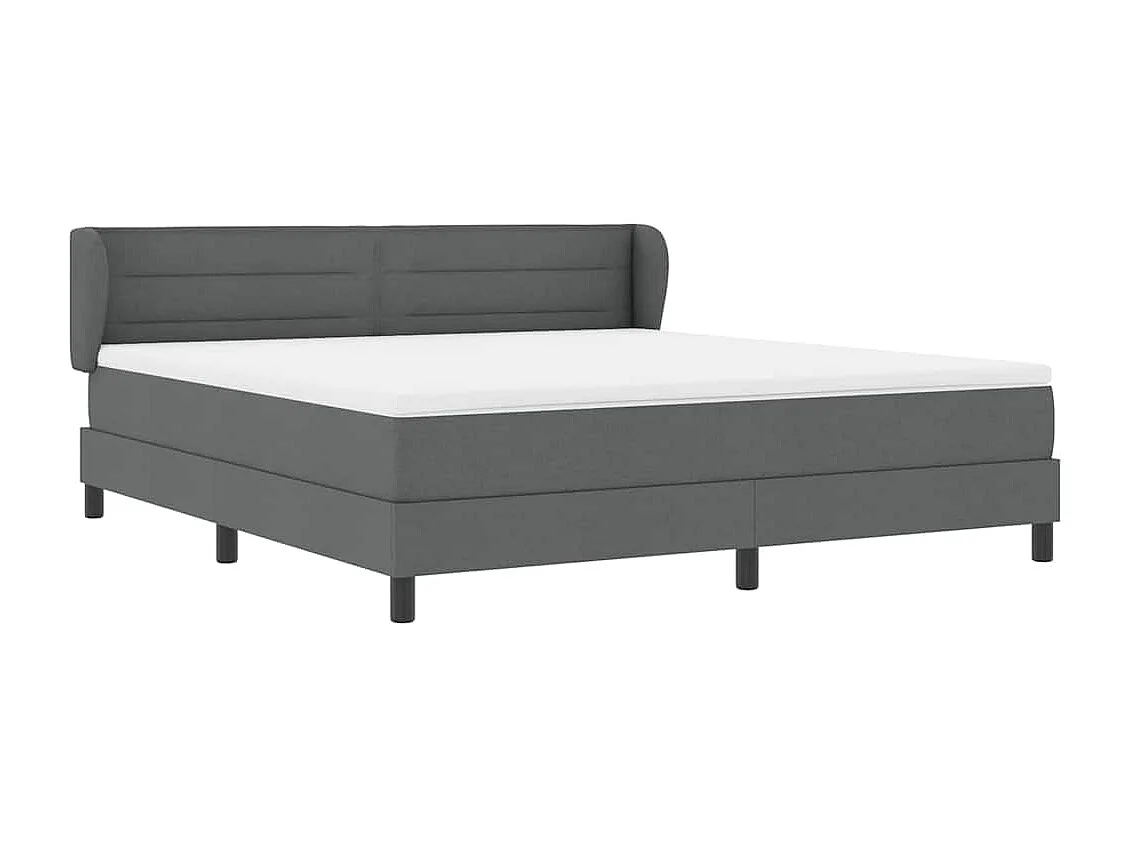 Cama box spring con colchón Gris oscuro 180 x 200 cm tela