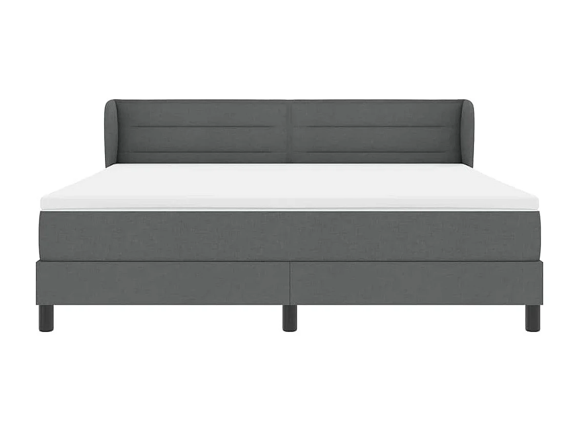 Cama box spring con colchón Gris oscuro 180 x 200 cm tela