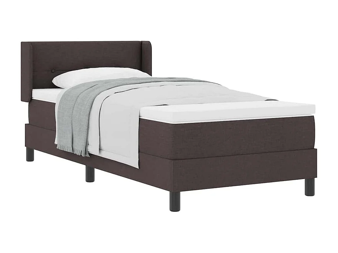 Cama box spring con colchón Marrón Oscuro 90 x 190 cm
