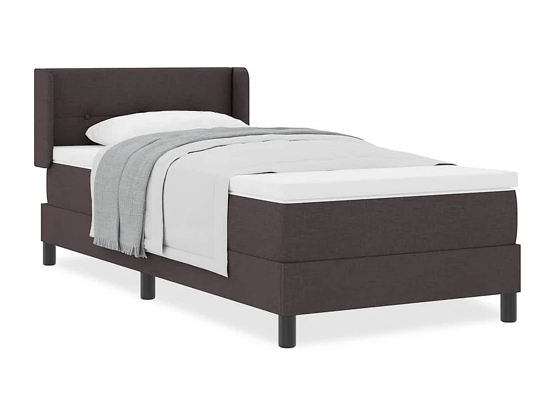 Cama box spring con colchón Marrón Oscuro 90 x 190 cm