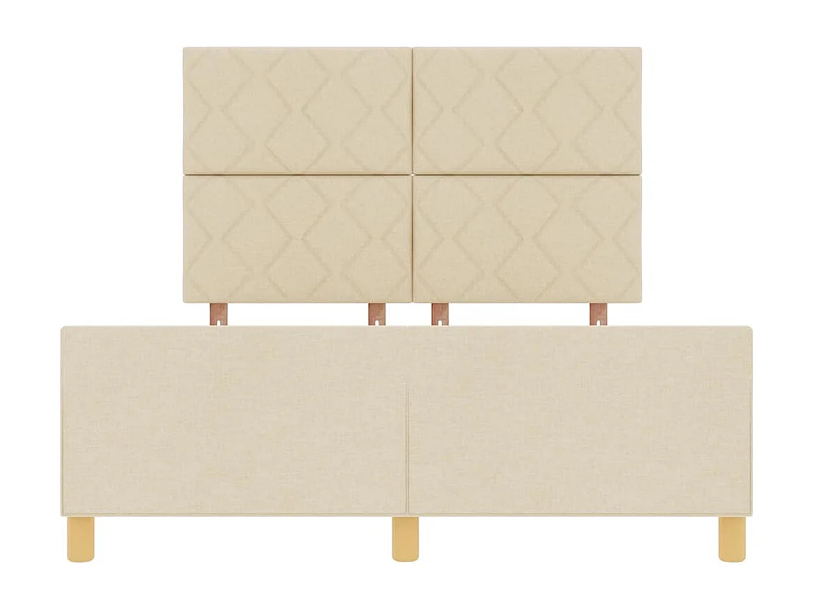 Cadre de lit avec tête de lit Crème 160 x 200 cm tissu