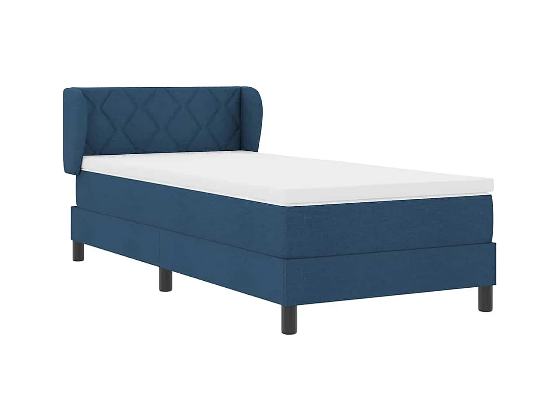 Cama box spring con colchón con colchón Azul 90 x 190 cm tela