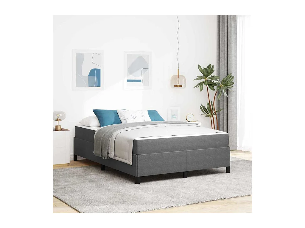 Cadre de lit Gris clair 140 x 190 cm Tissu en velours côtelé