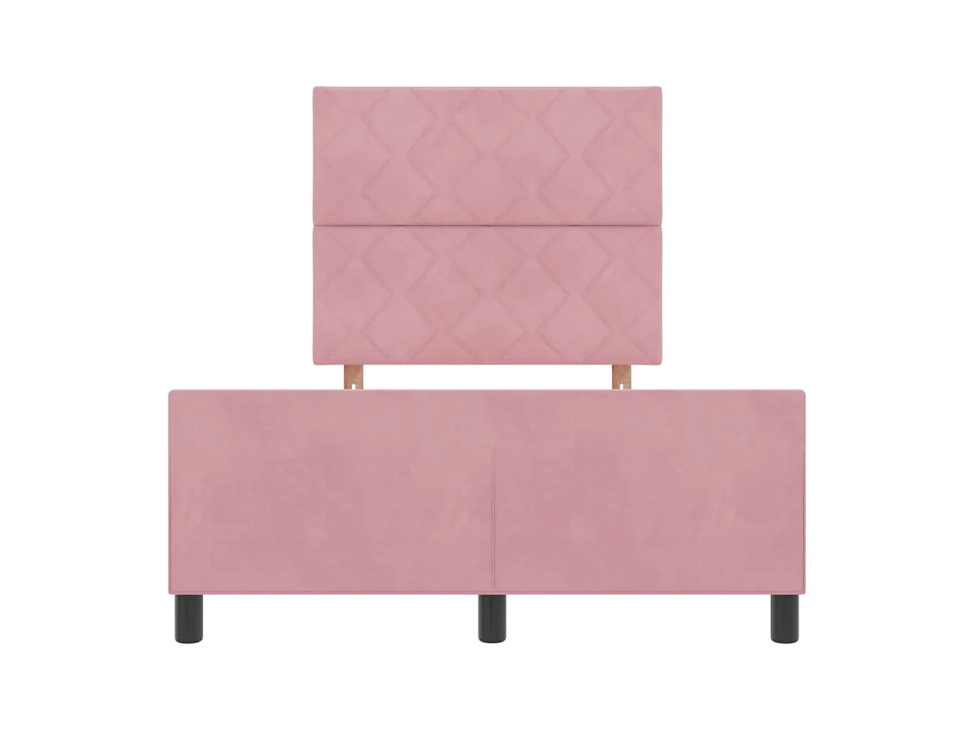 Cadre de lit avec tête de lit Rose 120 x 200 cm Velours