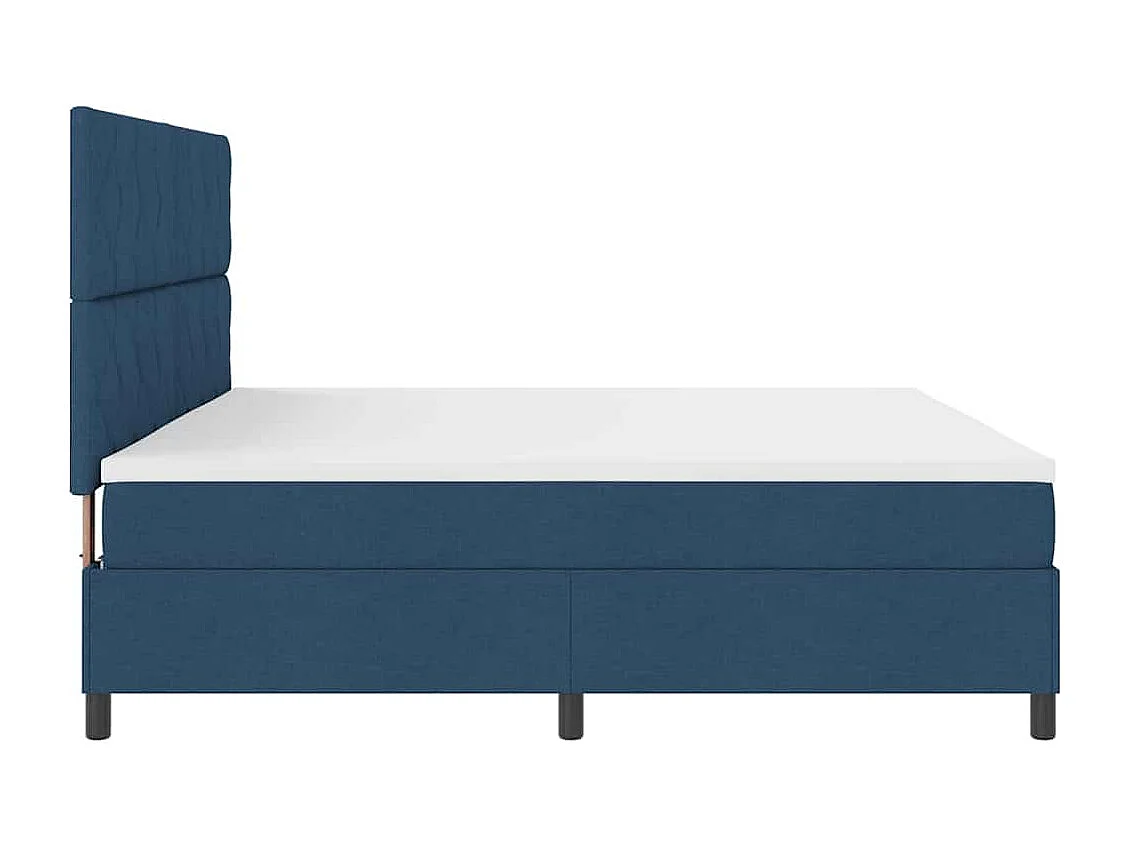 Cama tipo Box Spring con colchón Azul 200 x 200 cm tela