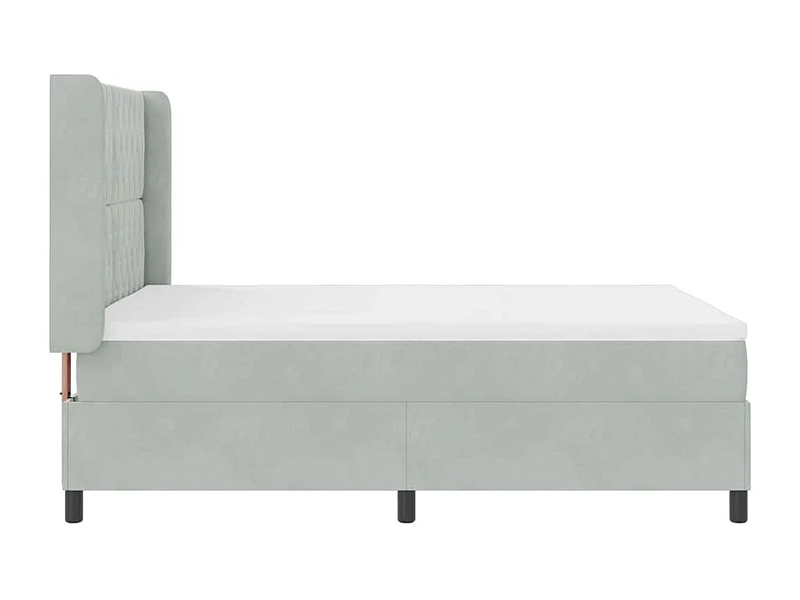 Cadre de lit avec tête de lit Gris clair 140 x 200 cm Velours