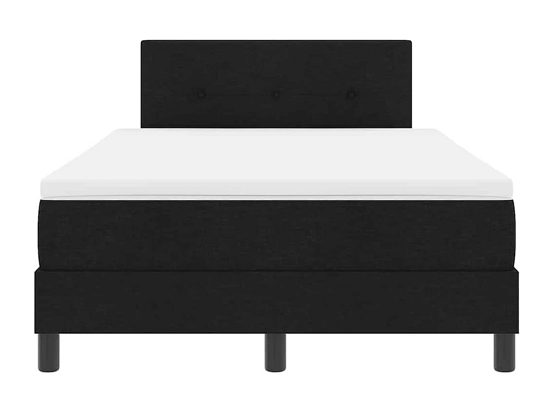 Cama box spring con colchón con colchón Negro 120 x 190 cm tela