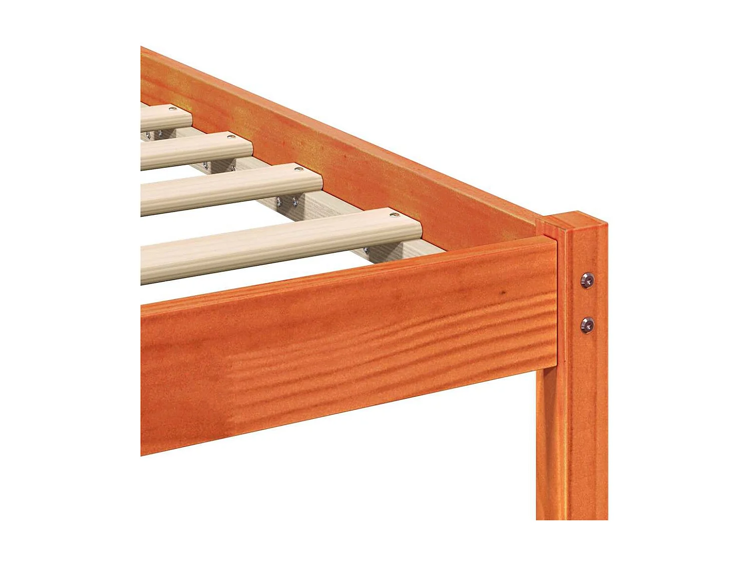 Estructura de cama con cabecera Marrón cera 135 x 190 cm