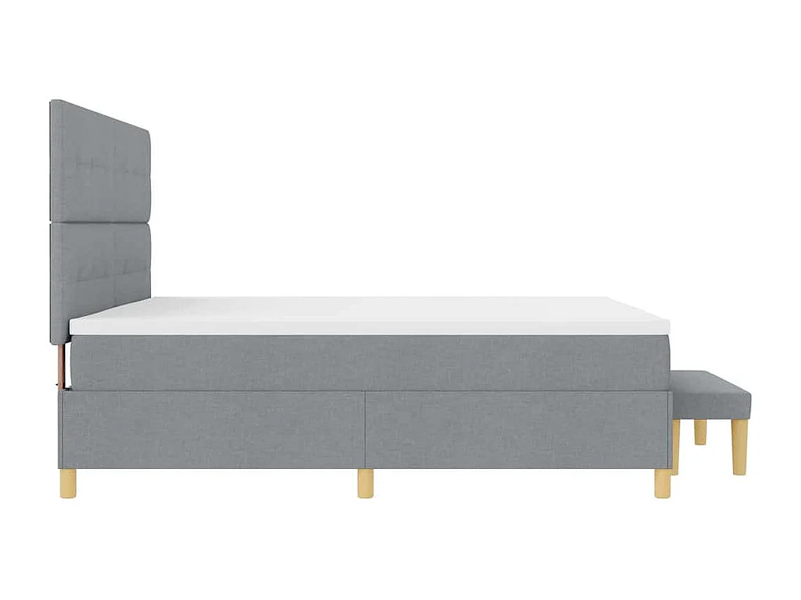 Cadre de lit avec matelas Gris clair 200 x 200 cm tissu