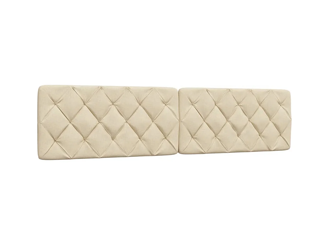 Cadre de lit avec matelas crème 200x200 cm tissu