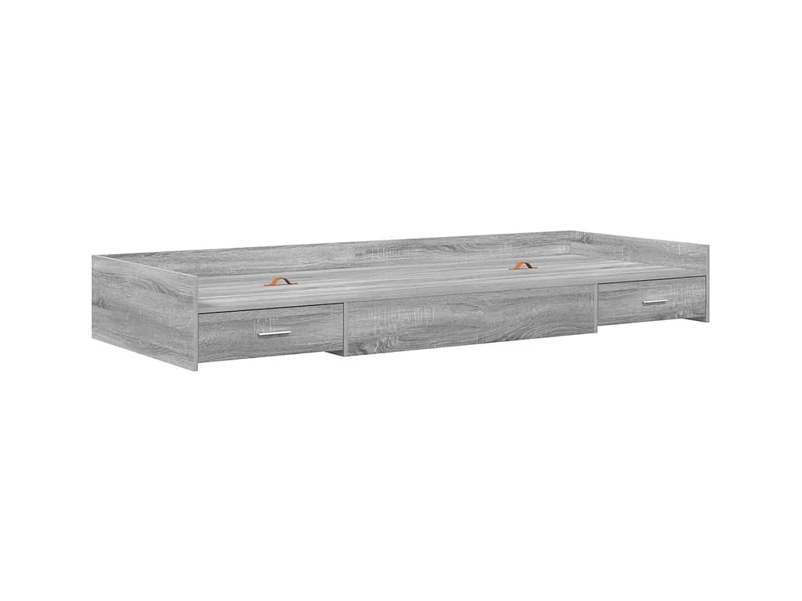 Cadre de lit avec rangement avec tête de lit Gris Sonoma 100 x 200 cm