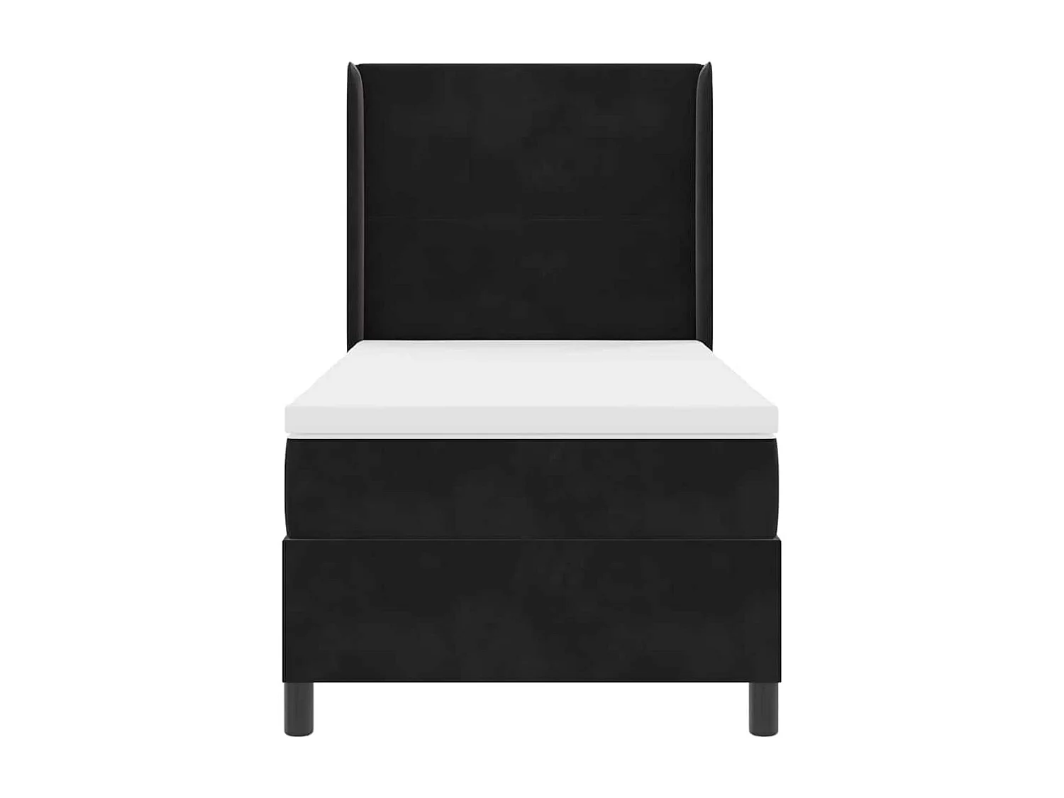 Cama con Box Spring LED y Colchón Negro 100 x 200 cm Terciopelo