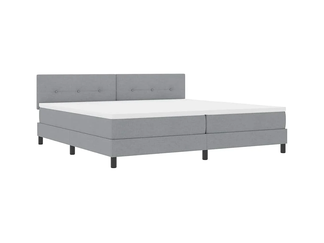 Cadre de lit avec matelas Gris clair 200 x 200 cm tissu