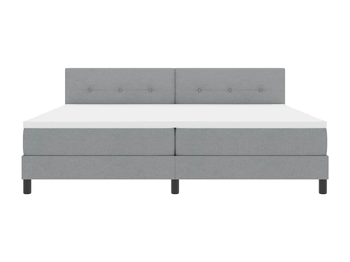 Cadre de lit avec matelas Gris clair 200 x 200 cm tissu