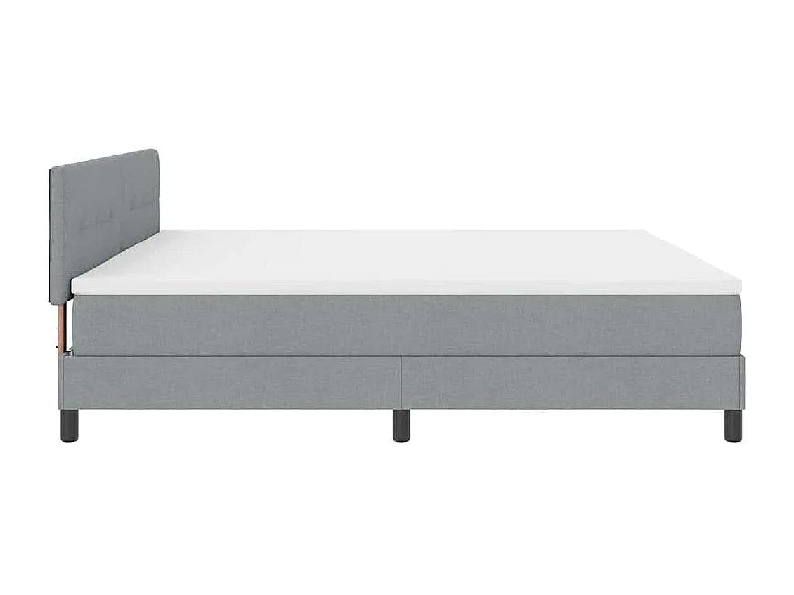 Cadre de lit avec matelas Gris clair 200 x 200 cm tissu