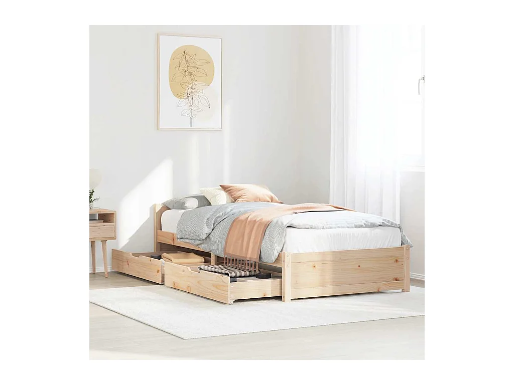 Cadre de lit sans matelas 100x200 cm bois massif de pin
