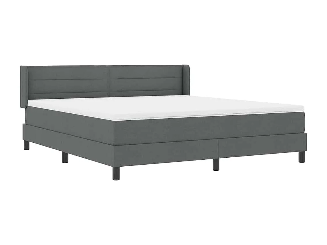 Cama box spring con colchón Gris oscuro 180 x 200 cm