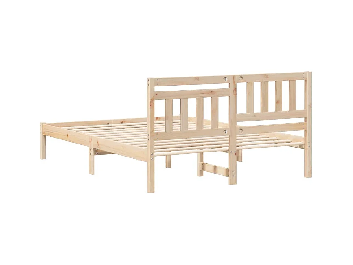 Bedframe met hoofdeinde Bruin 120 x 200 cm Massief grenenhout
