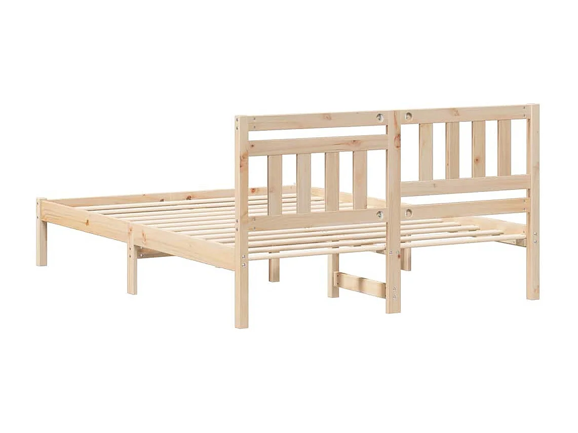 Bedframe met hoofdeinde Bruin 120 x 200 cm Massief grenenhout