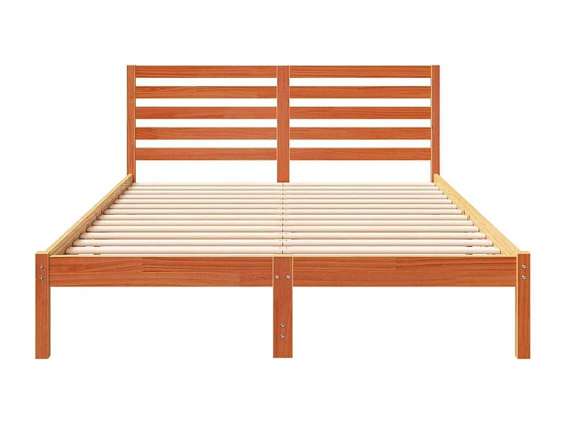 Cadre de lit Marron cire 140 x 220 cm Bois massif en pin