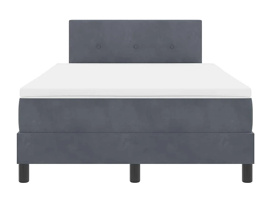Cama tipo Box Spring Gris oscuro 120 x 200 cm Terciopelo
