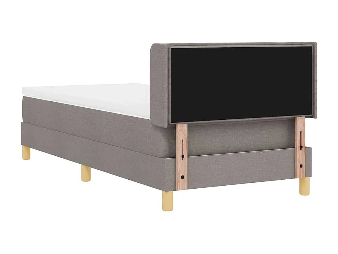 Cama con Somier con colchón Taupé 100 x 200 cm tela