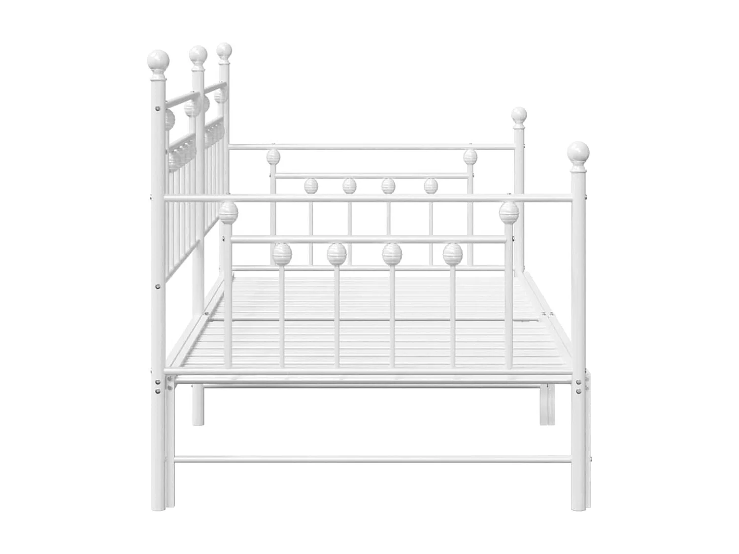 Cadre de lit de jour avec tête de lit Blanc 107 x 203 cm Acier