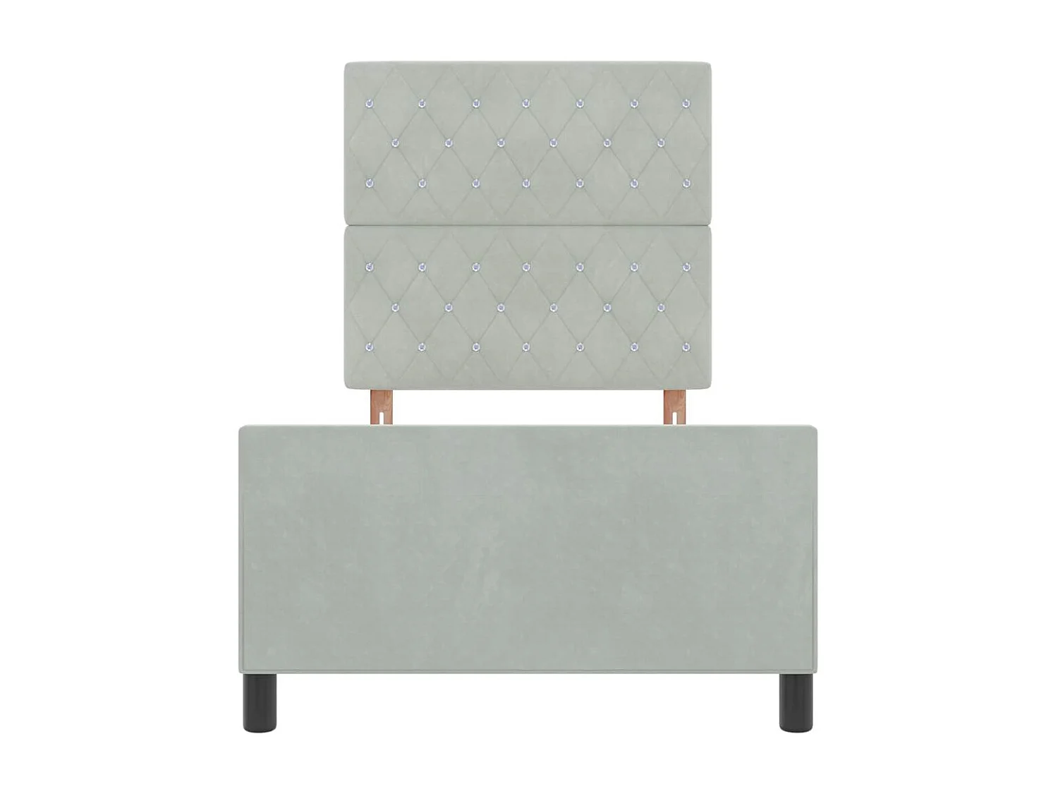 Cadre de lit avec tête de lit Gris clair 90 x 190 cm Velours