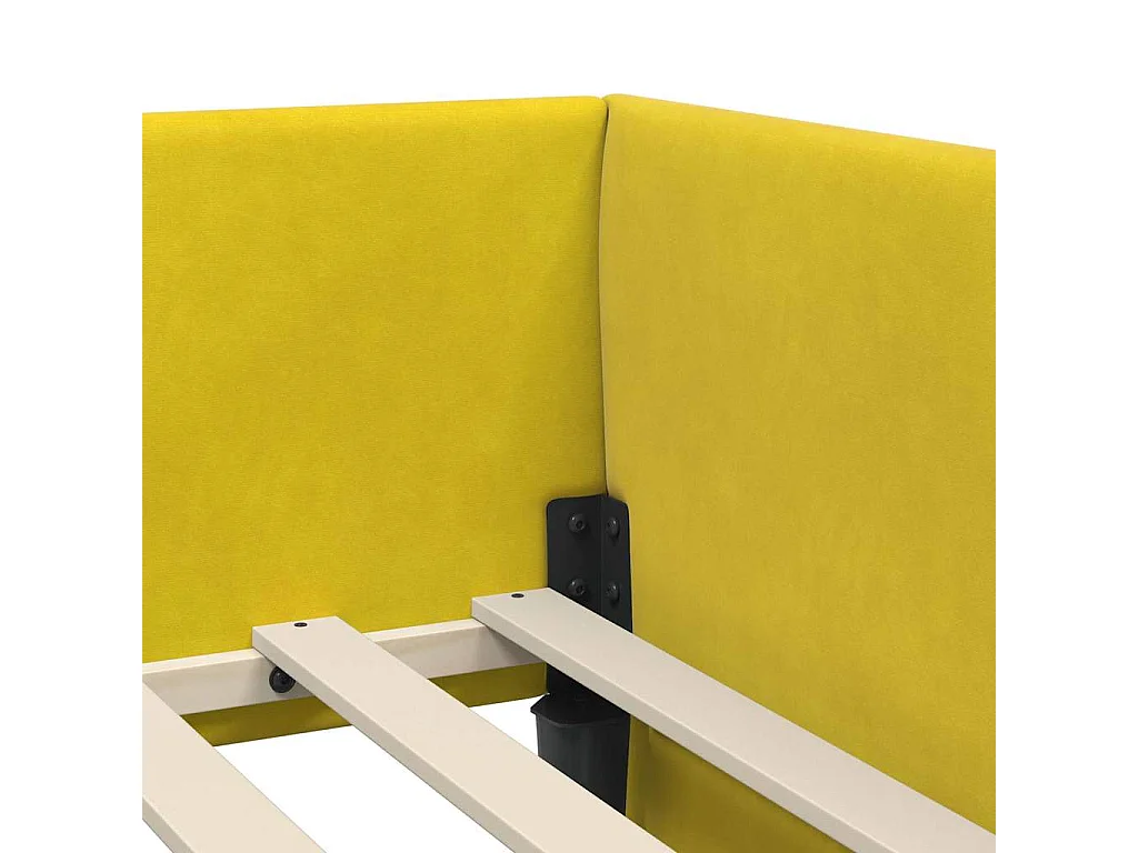 Cadre de lit d'angle Autre avec tête de lit Jaune 80 x 200 cm